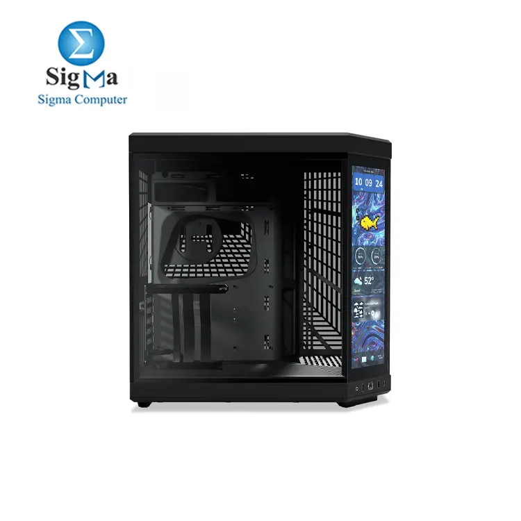 HYTE Y70 Touch Infinite Dual Chamber ATX Mid Tower Modern Aesthetic Case with Integrated 2.5K LCD Touchscreen - BLACK