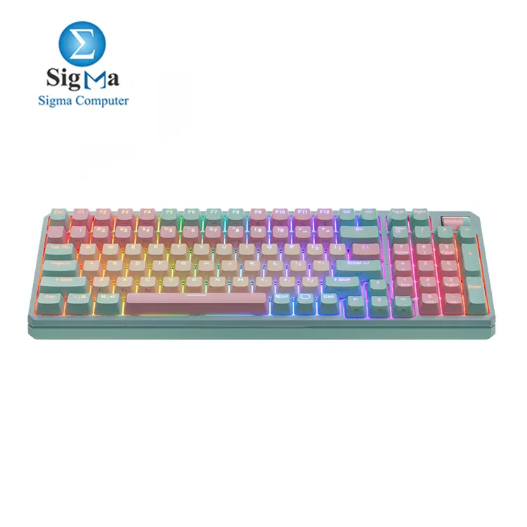 Cooler Master MK770 Macaron Wireless Mechanical RGB Gaming Keyboard  Kailh Box V2 Linear Red Switches  Gasket Structure  Hot-Swappable  Bluetooth 2.4GHz  Tactile 3-Way Dial  QWERTY