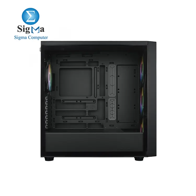 Cooler Master MasterBox 600 ATX Mid-Tower Case  Back-Connected Motherboard Asus MSI Gigabyte  410mm GPU Max   420mm AIO Max  Type C  Tempered Glass  Triple 140mm SickleFlow PWM  FineMesh Airflow