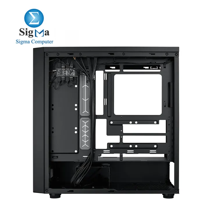 Cooler Master MasterBox 600 ATX Mid-Tower Case  Back-Connected Motherboard Asus MSI Gigabyte  410mm GPU Max   420mm AIO Max  Type C  Tempered Glass  Triple 140mm SickleFlow PWM  FineMesh Airflow