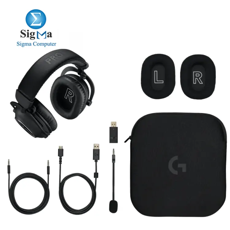 Logitech G PRO X 2 Lightspeed Wireless Gaming Headset: Detachable Boom Mic, 50mm Graphene Drivers, DTS:X Headphone 2.0  7.1 Surround, Bluetooth/USB/3.5mm Aux, for PC, PS5, PS4, Nintendo Switch - Black 981-001262