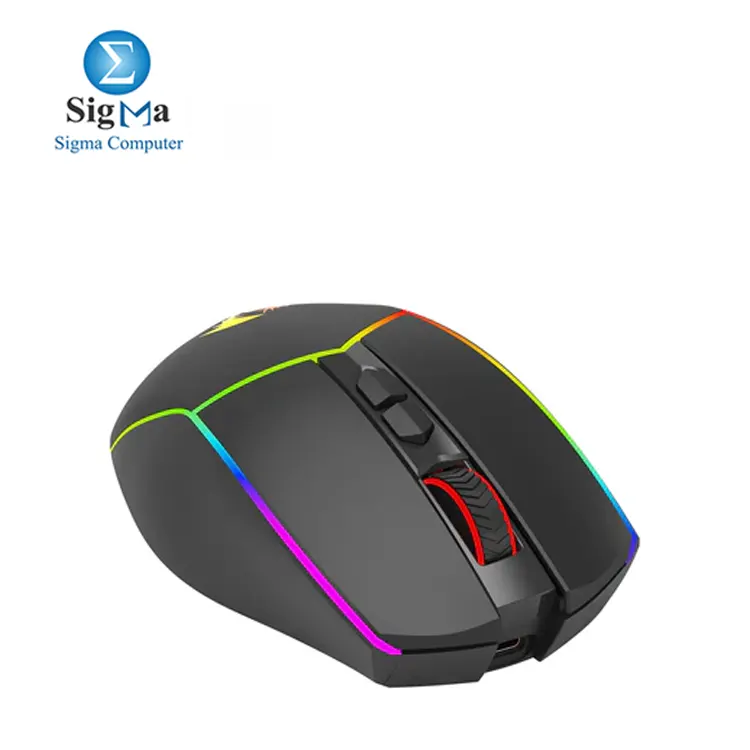 Redragon M814 Wireless Gaming Mouse  Tri-Mode 2.4G USB-C Bluetooth Ergonomic Mouse Gaming  8000 DPI  RGB Backlit  Fully Programmable  Rechargeable Wireless Computer Mouse for Laptop PC Mac