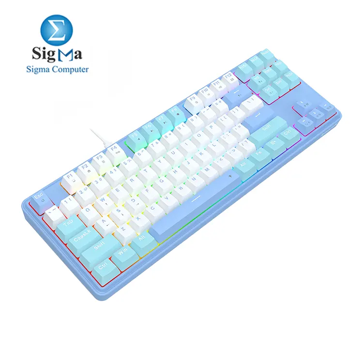 Redragon K707 80  Wired Gasket RGB Gaming Keyboard  3-Modes 87 Keys TKL Mechanical Keyboard w Hot-Swap Socket  Mixed Color Keycaps   4-Layer Noise Dampening  Custom Linear Switch