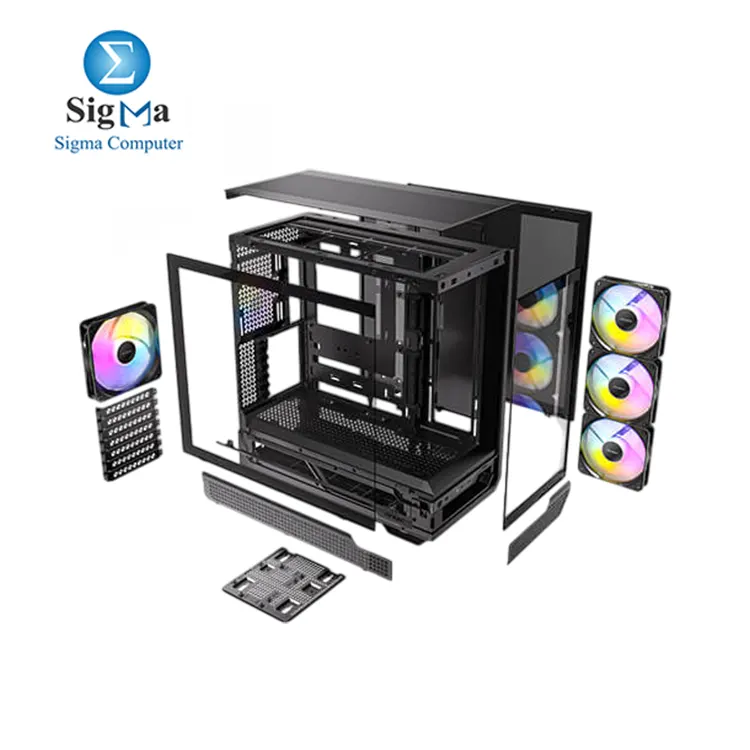 Antec C7 ARGB, RTX 40 GPU Support, 4 x 120mm ARGB PWM Fans Included, Vertical GPU Cooling, Type-C 10Gbps, Seamless Tempered Glass Front & Side Panels, 360mm Radiator Support, Mid-Tower E-ATX PC Case