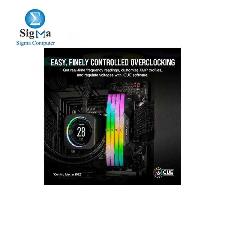 CORSAIR Vengeance RGB DDR5 RAM 64GB  2x32GB  5600MHz CL40 Intel XMP iCUE Compatible Computer Memory - Black  CMH64GX5M2B5600C40 