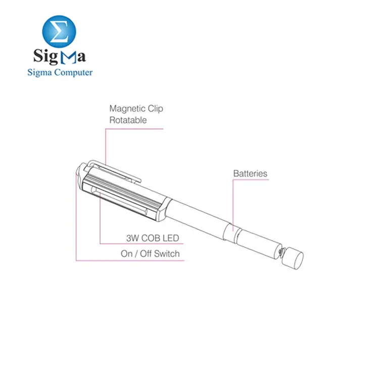 Camelion Pen Light  T11   3W 200lm LED  Magnetic Clip