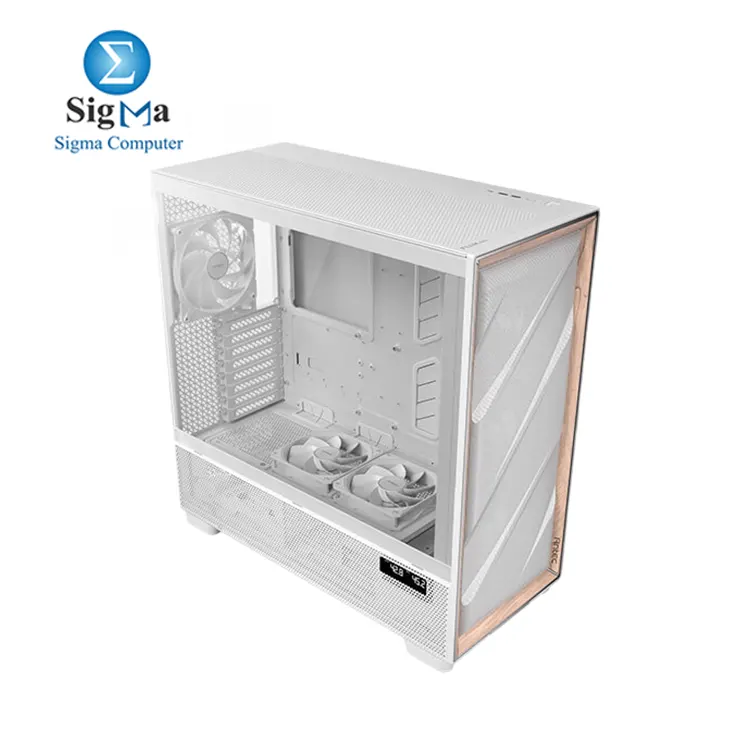 Antec FLUX PRO WHITE full tower case supporting E-ATX to ITX motherboards  with tempered glass panels  6 included PWM fans  up to 420mm radiator support