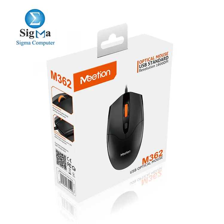 MEETION M362 USB Optical Mouse - Black