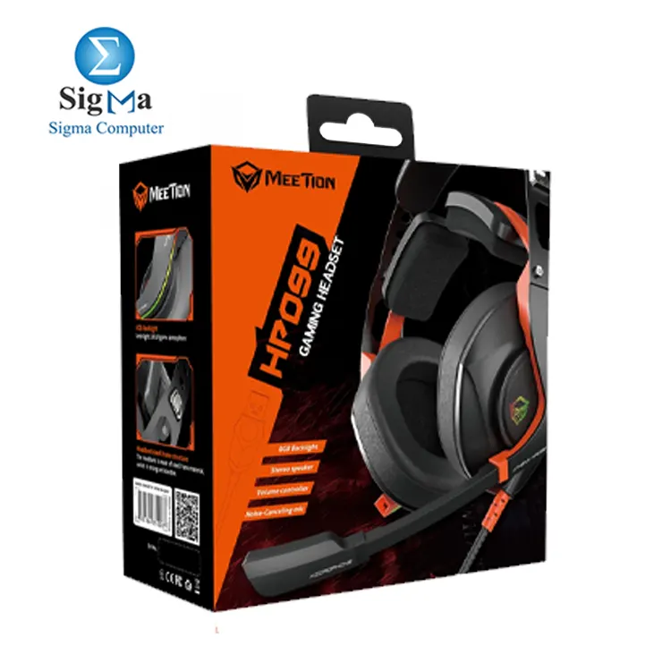 Meetion HP099 RGB BACKLIT BLACK 7.1 GAMING HEADSET 