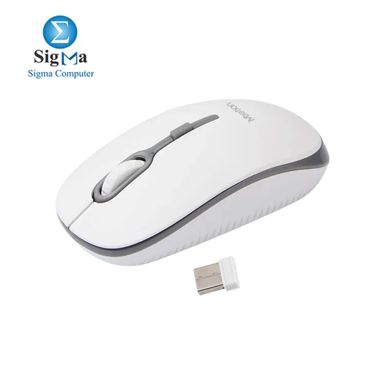 Meetion R547 White And Gray Wireless Optical Mouse -2.4Ghz