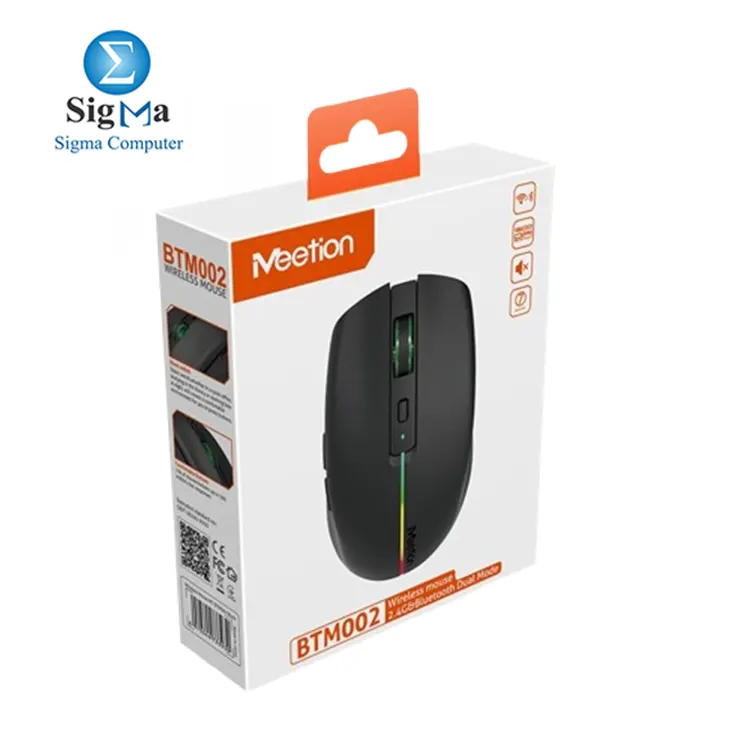 Meetion BTM002 2.4G&Bluetooth Black Dual Mode With Built-in battery, Black