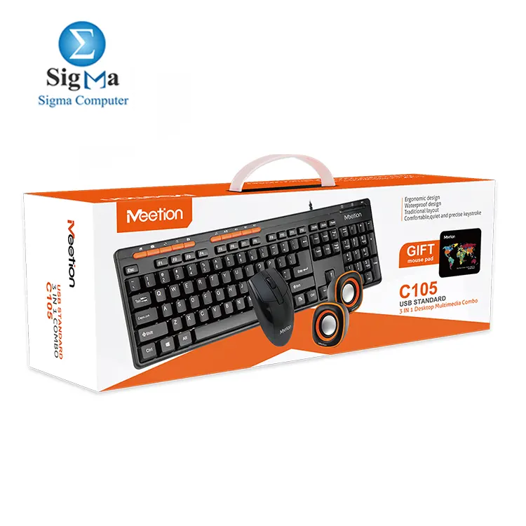 MEETION C105 3 In1 Keyboard & Mouse & Speaker & free mouse pad Office Combo