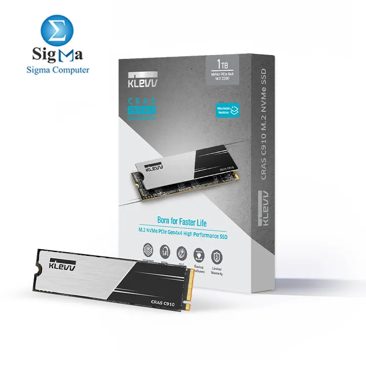 KLEVV CRAS C910 1TB M.2 NVMe PCIe Gen4x4 Internal SSD up to R5000MB s W4800MB s