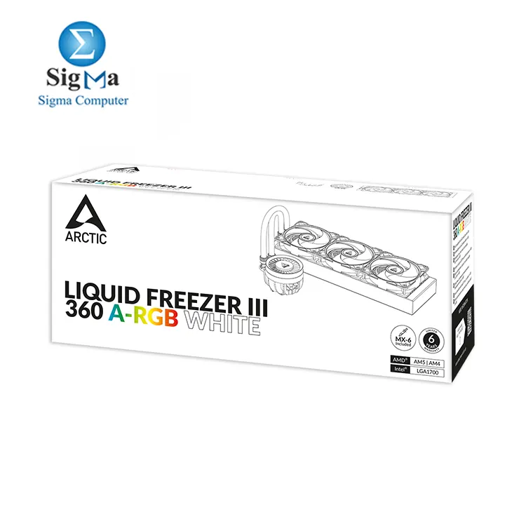 ARCTIC Liquid Freezer III 360 A-RGB - CPU AIO Water Cooler  Water Cooling PC  Intel   AMD  Efficient PWM-Controlled Pump  Fan  200   2000 RPM  LGA1851 and LGA1700 Contact Frame - White