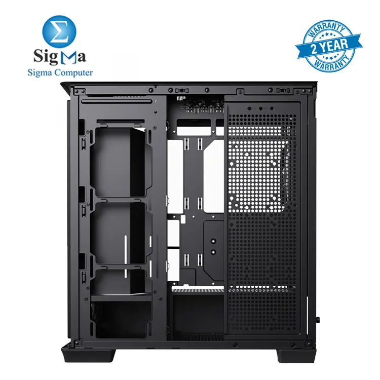 APNX C1-R Mid-Tower ATX Black PC Case, 4 Included High Airflow APNX FP1 ARGB Fans, up to 11 Total Fan Slots, Top and Side 360mm Liquid Cooler Support, 5-Port PWM ARGB Control Hub