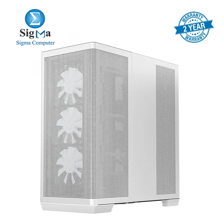 APNX C1 Mid-Tower ATX White PC Case  4 Included High Airflow APNX FP1 ARGB Fans  up to 11 Total Fan Slots  Top and Side 360mm Liquid Cooler Support  5-Port PWM ARGB Control Hub