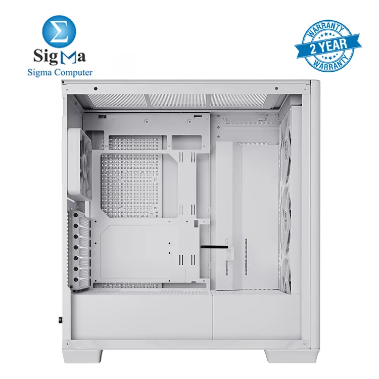 APNX C1 Mid-Tower ATX White PC Case  4 Included High Airflow APNX FP1 ARGB Fans  up to 11 Total Fan Slots  Top and Side 360mm Liquid Cooler Support  5-Port PWM ARGB Control Hub