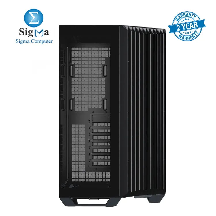 APNX V1 Dual-Chamber ATX Mid-Tower Airflow PC Case, Panoramic Glass Panels, 10 Fan Slots, 360mm Radiator Support, Front Angular Intake 16cmx2 Fan Bracket, GPU Mount, Cable Management, Type-C, Black APCM-VI01003.11