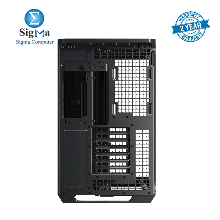 APNX V1 Dual-Chamber ATX Mid-Tower Airflow PC Case, Panoramic Glass Panels, 10 Fan Slots, 360mm Radiator Support, Front Angular Intake 16cmx2 Fan Bracket, GPU Mount, Cable Management, Type-C, Black APCM-VI01003.11