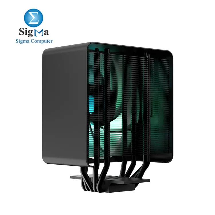 APNX AP1-V Black Tower ARGB CPU Air Cooler, 5 Heat Pipes, Aluminum Frame, PWM Hydro Bearing Fan, High Air Flow, 165mm (H), Intel LGA 1700/1200, AMD Ryzen AM5/AM4