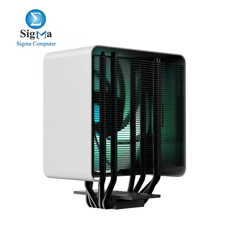 APNX AP1-V White Tower ARGB CPU Air Cooler  5 Heat Pipes  Aluminum Frame  PWM Hydro Bearing Fan  High Air Flow  165mm  H   Intel LGA 1700 1200  AMD Ryzen AM5 AM4