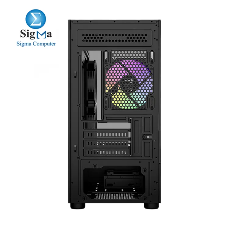 AeroCool Viewport Mini Tower Case  Gaming PC Case  Optimised Airflow  Includes 3 RGB Fans  Compatible with Micro ATX and Mini-ITX Motherboards  Tempered Glass Front and Side Panels  Black