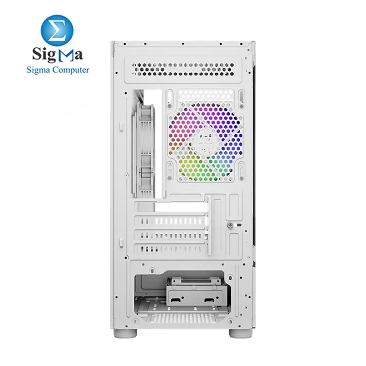 AeroCool Viewport Mini Tower Case Gaming PC Case Optimised Airflow Includes 3 RGB Fans Compatible with Micro ATX and Mini-ITX Motherboards Tempered Glass Front and Side Panels White