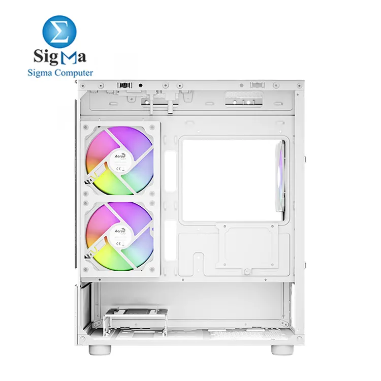 AeroCool Viewport Mini Tower Case Gaming PC Case Optimised Airflow Includes 3 RGB Fans Compatible with Micro ATX and Mini-ITX Motherboards Tempered Glass Front and Side Panels White