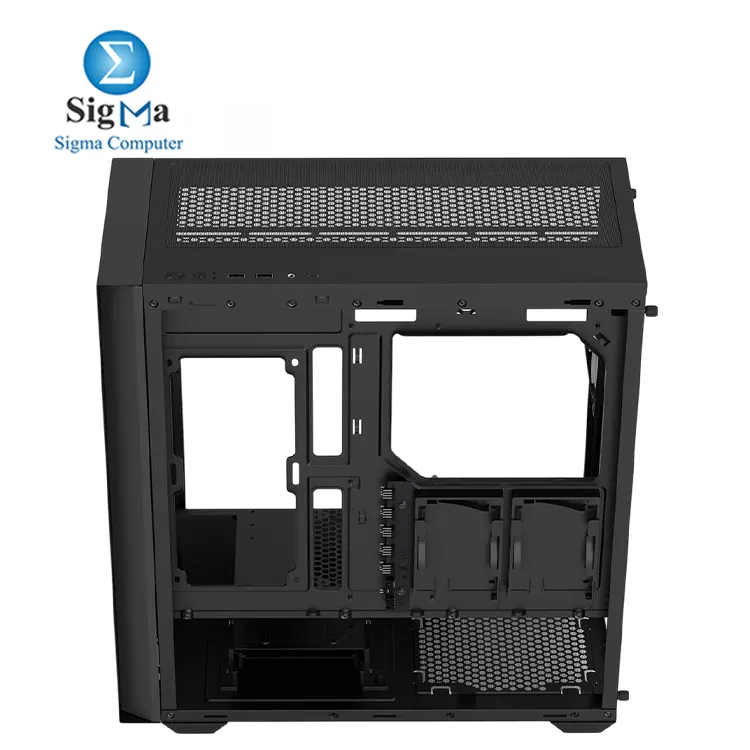 AeroCool D502A Mid Tower Case  Mesh Front Panel  360mm Radiator Support  11 Fan Slots  400mm GPU  ATX m-ATX Mini-ITX  Magnetic Dust Filters  SPCC Steel Construction  Trendy PC Build  Black