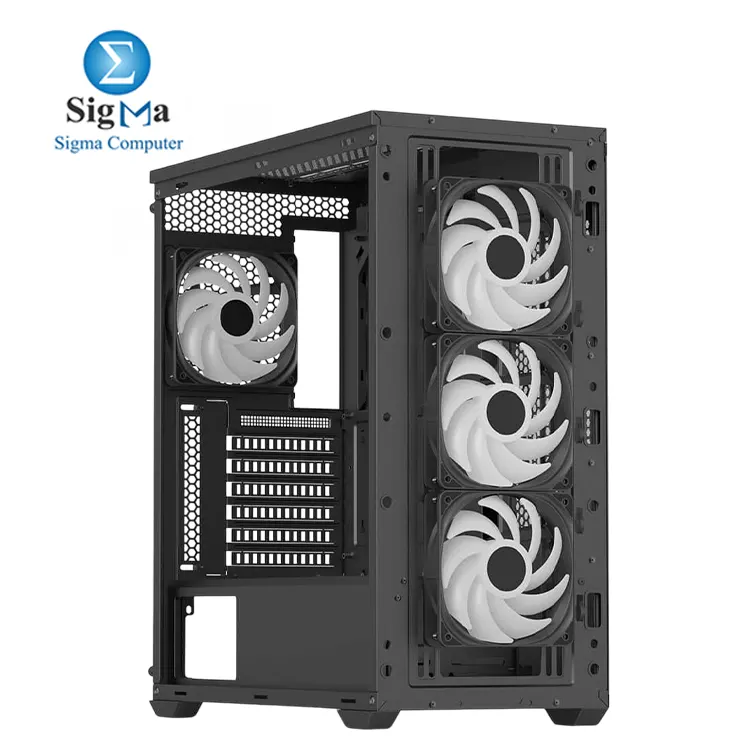 AeroCool D502A Mid Tower Case  Mesh Front Panel  360mm Radiator Support  11 Fan Slots  400mm GPU  ATX m-ATX Mini-ITX  Magnetic Dust Filters  SPCC Steel Construction  Trendy PC Build  Black