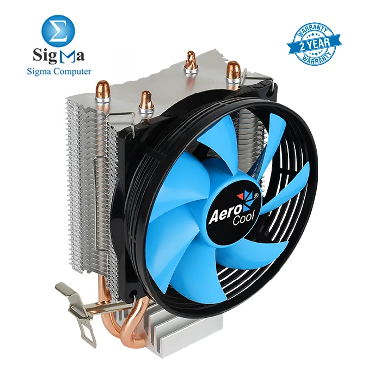 Aerocool Verkho 2 CPU cooler with Heat Core Touch Technology  100W TDP  90mm fan  800-2000 RPM   18.5-23.6 CFM airflow  PWM-4pin connector  and broad socket compatibility  LGA 1700  AM5 