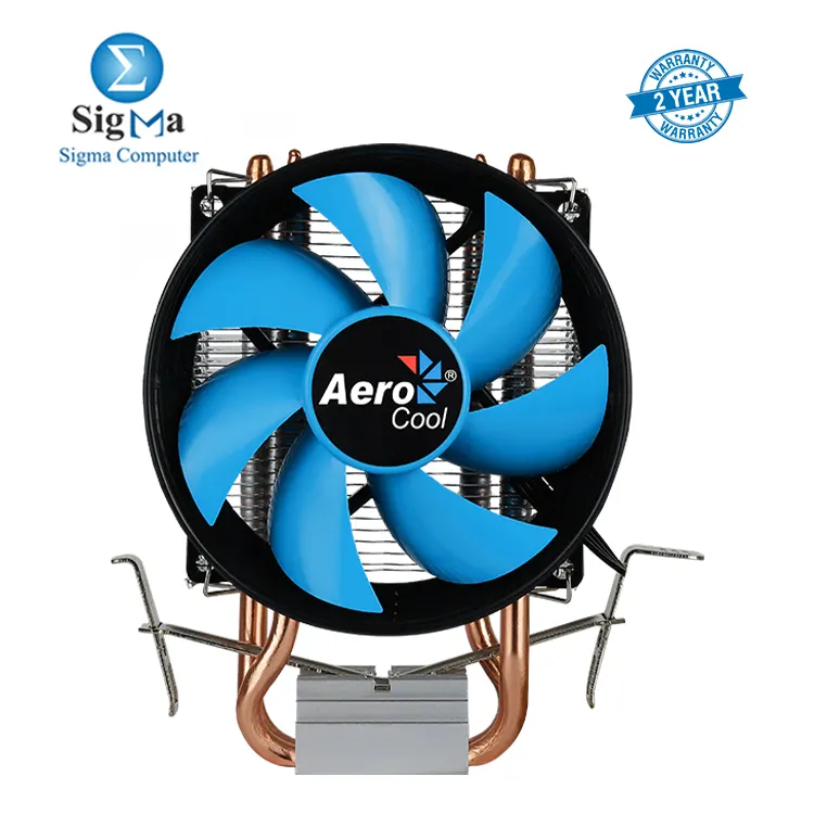 Aerocool Verkho 2 CPU cooler with Heat Core Touch Technology  100W TDP  90mm fan  800-2000 RPM   18.5-23.6 CFM airflow  PWM-4pin connector  and broad socket compatibility  LGA 1700  AM5 