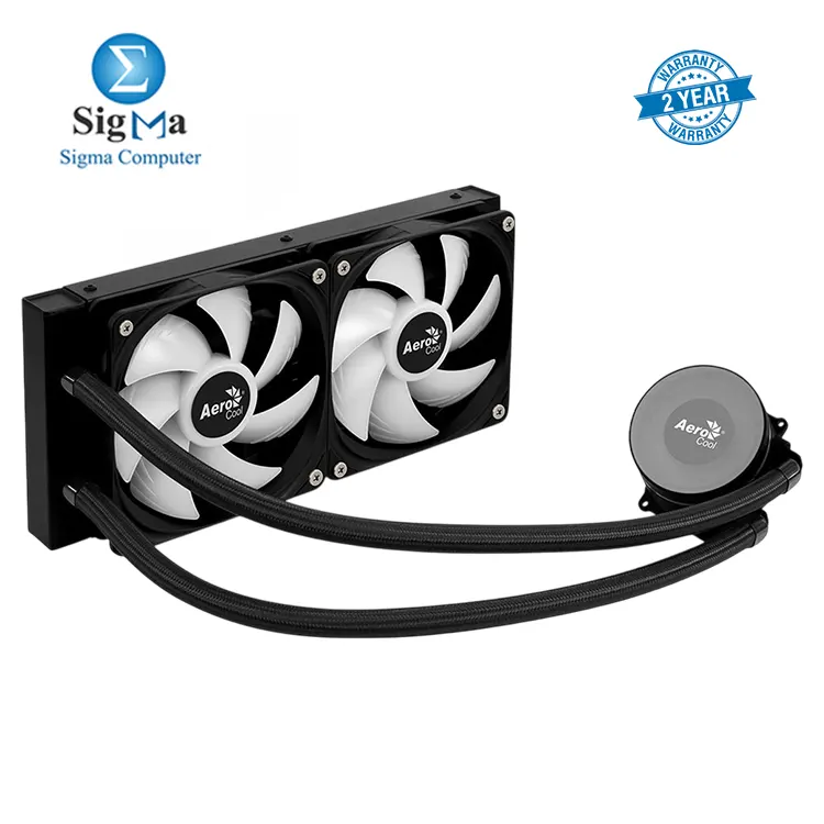 AeroCool Oasis L240 ARGB AIO Liquid CPU Cooler, TDP 280W, 240mm Radiator, Mirage Design with ARGB Lighting, 2x120mm ARGB Fans, Intel LGA 1700, 1200, 115X, 1851, 1366, AMD AM5/AM4 Sockets - Black