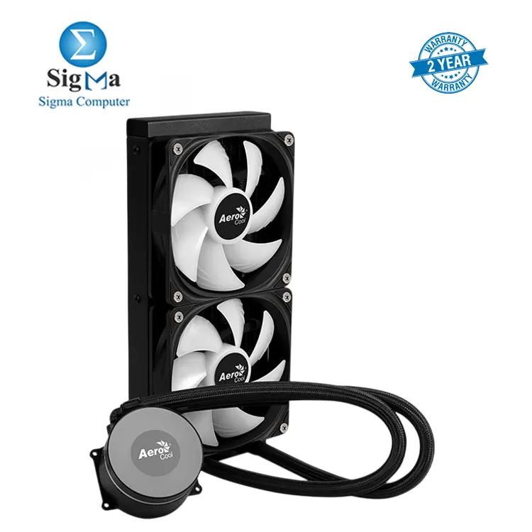 AeroCool Oasis L240 ARGB AIO Liquid CPU Cooler, TDP 280W, 240mm Radiator, Mirage Design with ARGB Lighting, 2x120mm ARGB Fans, Intel LGA 1700, 1200, 115X, 1851, 1366, AMD AM5/AM4 Sockets - Black