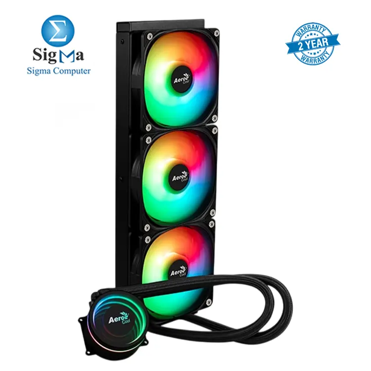 AeroCool Oasis L360 360mm ARGB LIQUID COOLER, 392mm radiator, 300W TDP, 2700RPM pump, 500-2200RPM fans with 65.8 CFM airflow, compatible with Intel LGA1700 and AMD AM5 sockets