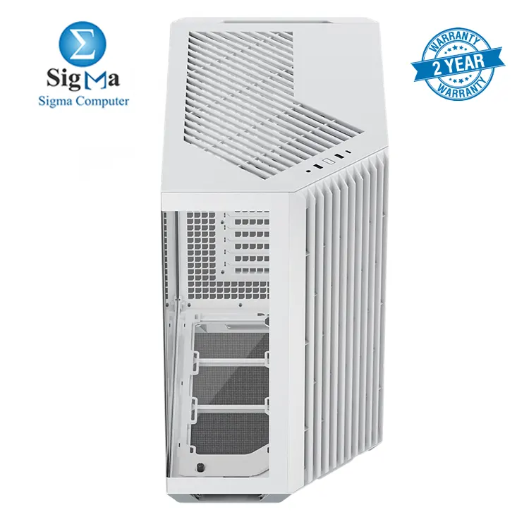 V1 Dual-Chamber ATX Mid-Tower Airflow PC Case  Panoramic Glass Panels  10 Fan Slots  360mm Radiator Support  Front Angular Intake 16cmx2 Fan Bracket  GPU Mount  Cable Management  Type-C  White