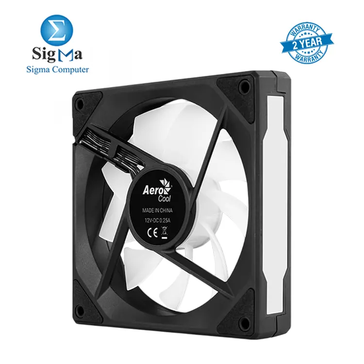 AeroCool Phantom M-3 Reverse ARGB 120mm PWM fan with reverse blades, ARGB infinity mirror, 1800 RPM max speed, 49.8 CFM airflow, and RGB sync support.