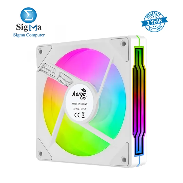 AeroCool Phantom M-3 Reverse ARGB PWM Fan 120mm PWM fan with reverse blades  ARGB infinity mirror  1800 RPM max speed  49.8 CFM airflow  and RGB sync support.