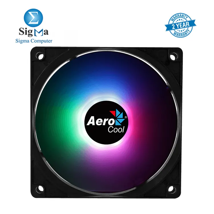 AeroCool Frost 12 12CM FRGB PC FAN 120mm FRGB Fan 1000 RPM  24.8 CFM airflow  Molex   3-Pin  Fixed RGB  23.7 dBA noise  40 000 hrs MTBF.