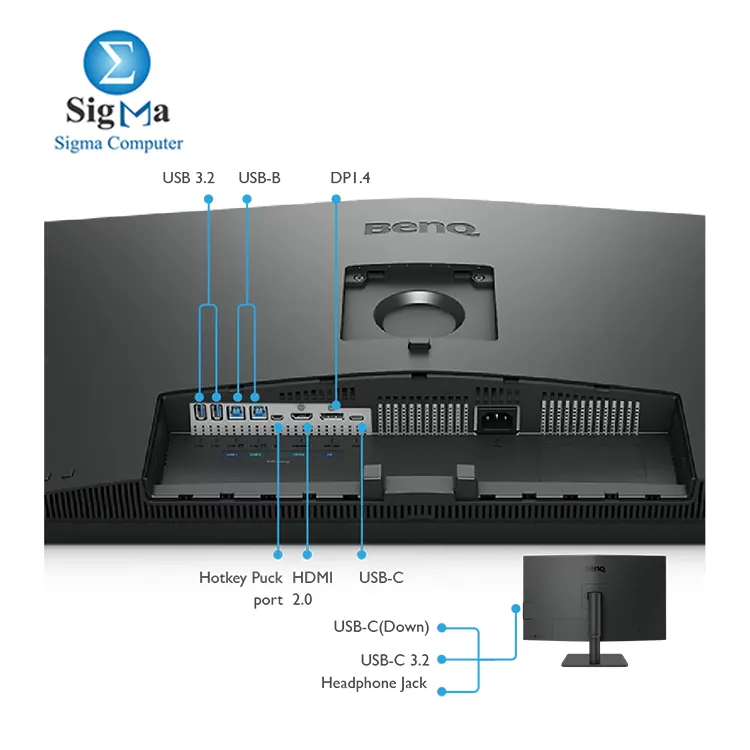 Benq Designer Monitor PD3205U 31.5-inch 4K IPS 60Hz HDR10, KVM with 99% sRGB, HDR10, Delta E ≤3, USB-C 90W PD, and built-in eye care features like Flicker-Free and Low Blue Light.