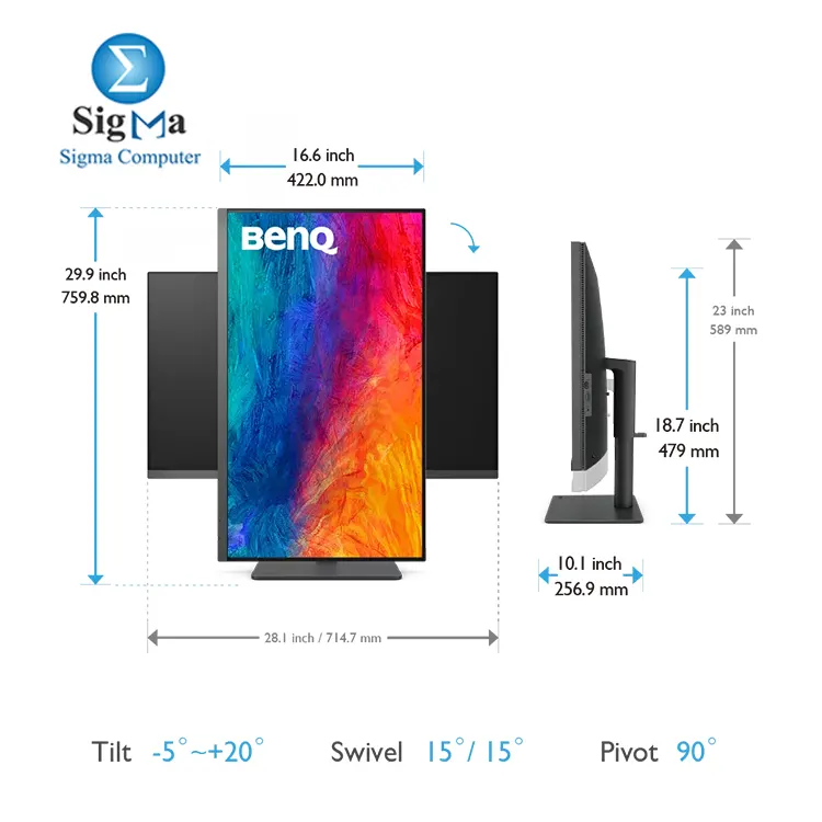 Benq Designer Monitor PD3205U 31.5-inch 4K IPS 60Hz HDR10, KVM with 99% sRGB, HDR10, Delta E ≤3, USB-C 90W PD, and built-in eye care features like Flicker-Free and Low Blue Light.