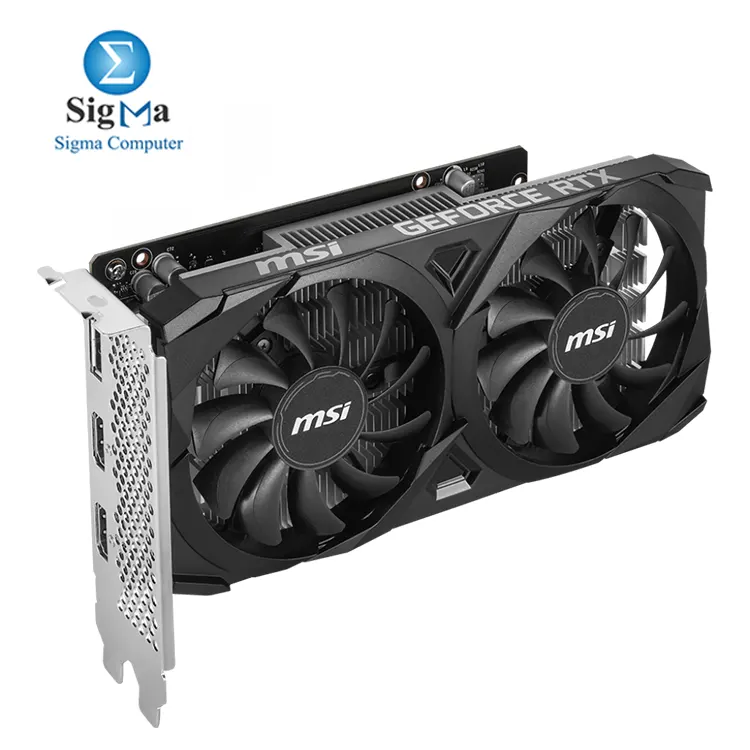 MSI RTX 3050 VENTUS 2X 6G OC     6GB GDDR6  1492 MHz Boost  2304 CUDA Cores  70W  1x DP 1.4a  2x HDMI 2.1