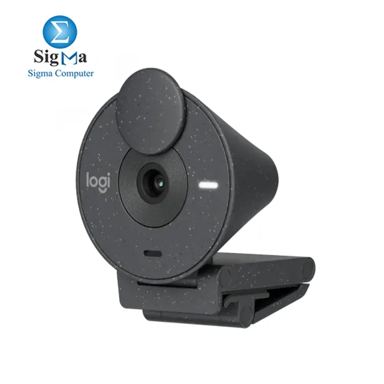 Logitech Brio 300: 1080p @ 30fps, 2MP, 70° FOV, fixed focus, mono mic, USB-C, privacy shutter, RightLight 2, Windows/macOS/ChromeOS compatible Black