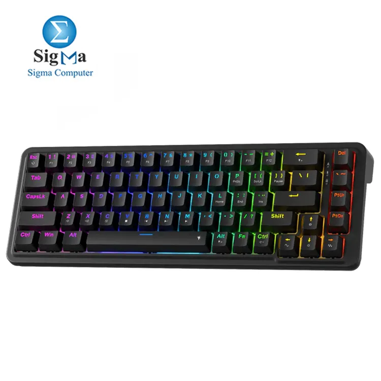 Redragon K709 65  Wired Gasket RGB Gaming Keyboard  68 Keys Hot-Swap Compact Mechanical Keyboard w Free-Mod Socket  3-Layer Noise Dampening   Dedicated Arrow Keys  Quiet Custom Linear Switch