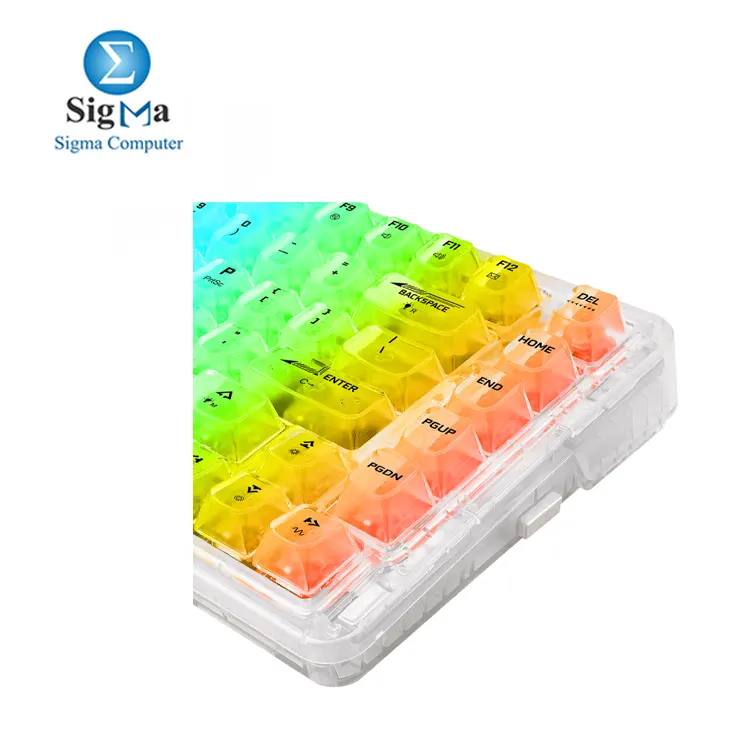 REDRAGON K649 PRO 78  Wireless Gasket RGB Gaming Mechanical Keyboard  3-Modes  2.4Ghz  Bluetooth  USB-C  82 Keys Hot-Swap Socket  Sound Absorbing Foams  Translucent Custom Switch    Full-Transparent