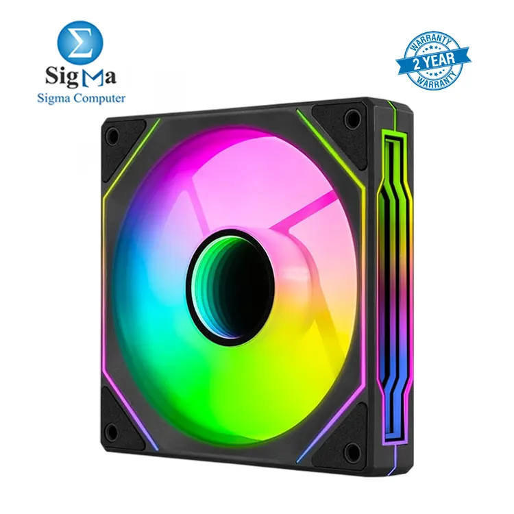 AeroCool Phantom M-3 Reverse ARGB 3-Pack 120mm PWM fan with reverse blades ARGB infinity mirror 1800 RPM max speed 49.8 CFM airflow and RGB sync support.