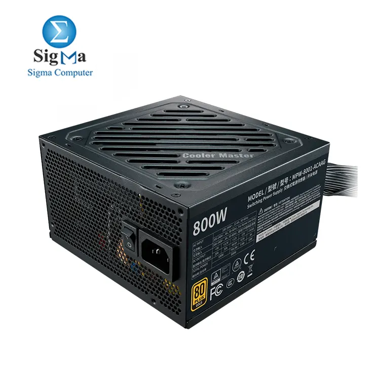 Cooler Master G800 GOLD 800W PSU     80  Gold  Non-Modular  120mm HDB Fan  ATX 12V V2.52  4x PCI-e 6 2  6x SATA  Full Protections