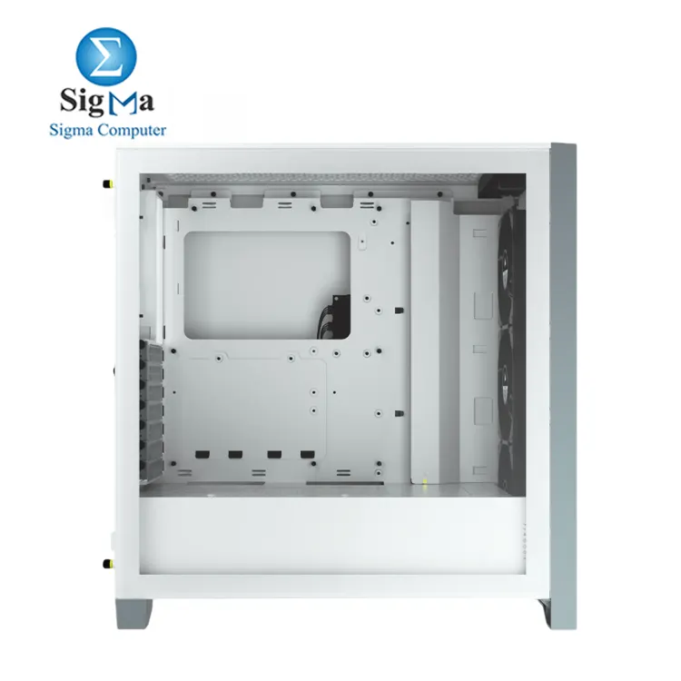 CORSAIR 4000X RGB White Mid-Tower     Steel   tempered glass  3x 120mm RGB fans  supports up to 360mm GPU   radiator  ATX E-ATX  tool-free panels  USB-C  and RapidRoute cable management