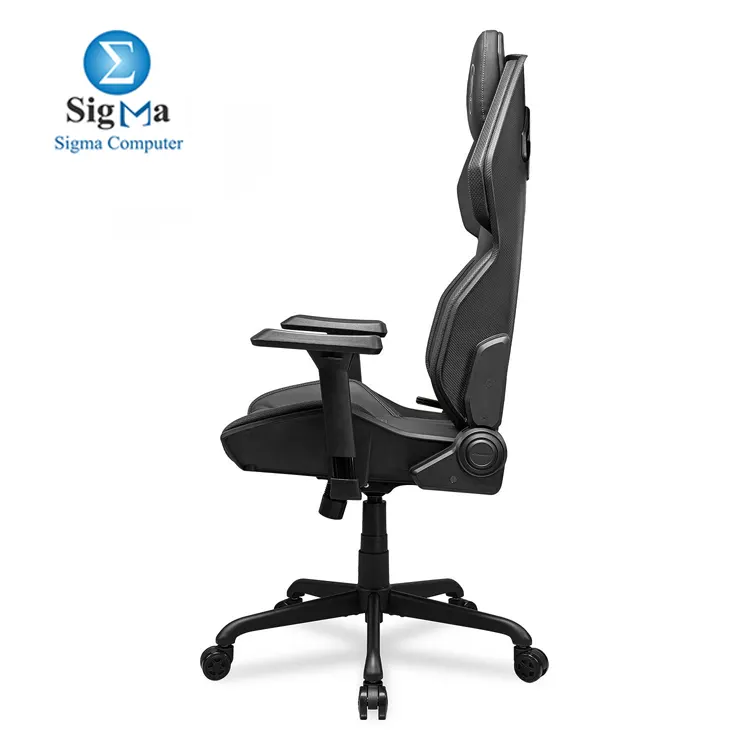 Cougar Hotrod Gaming Chair Supports up to 136 kg  150   reclining  PAFRP shell  Hyper-Dura leatherette  3D armrests  ergonomic cushions  noise-reducing casters  and Class 4 gas lift Black