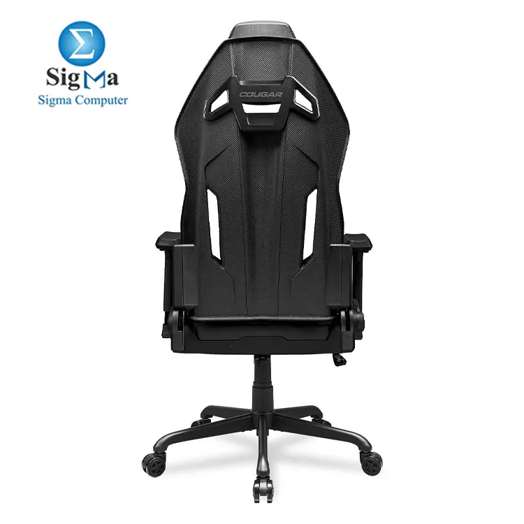Cougar Hotrod Gaming Chair Supports up to 136 kg  150   reclining  PAFRP shell  Hyper-Dura leatherette  3D armrests  ergonomic cushions  noise-reducing casters  and Class 4 gas lift Black